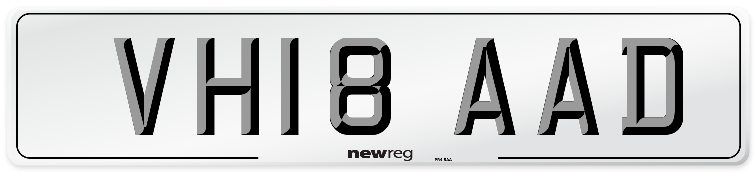 VH18 AAD Number Plate from New Reg